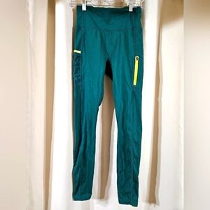 Fabletics Motion365 Green Leggings Small Athletic Running‎ Work Out Pockets